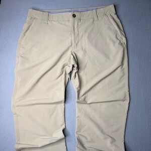 Under Armour Performance Golf Pants Mens 38x30 Tan Khaki Straight Leg Flat Front